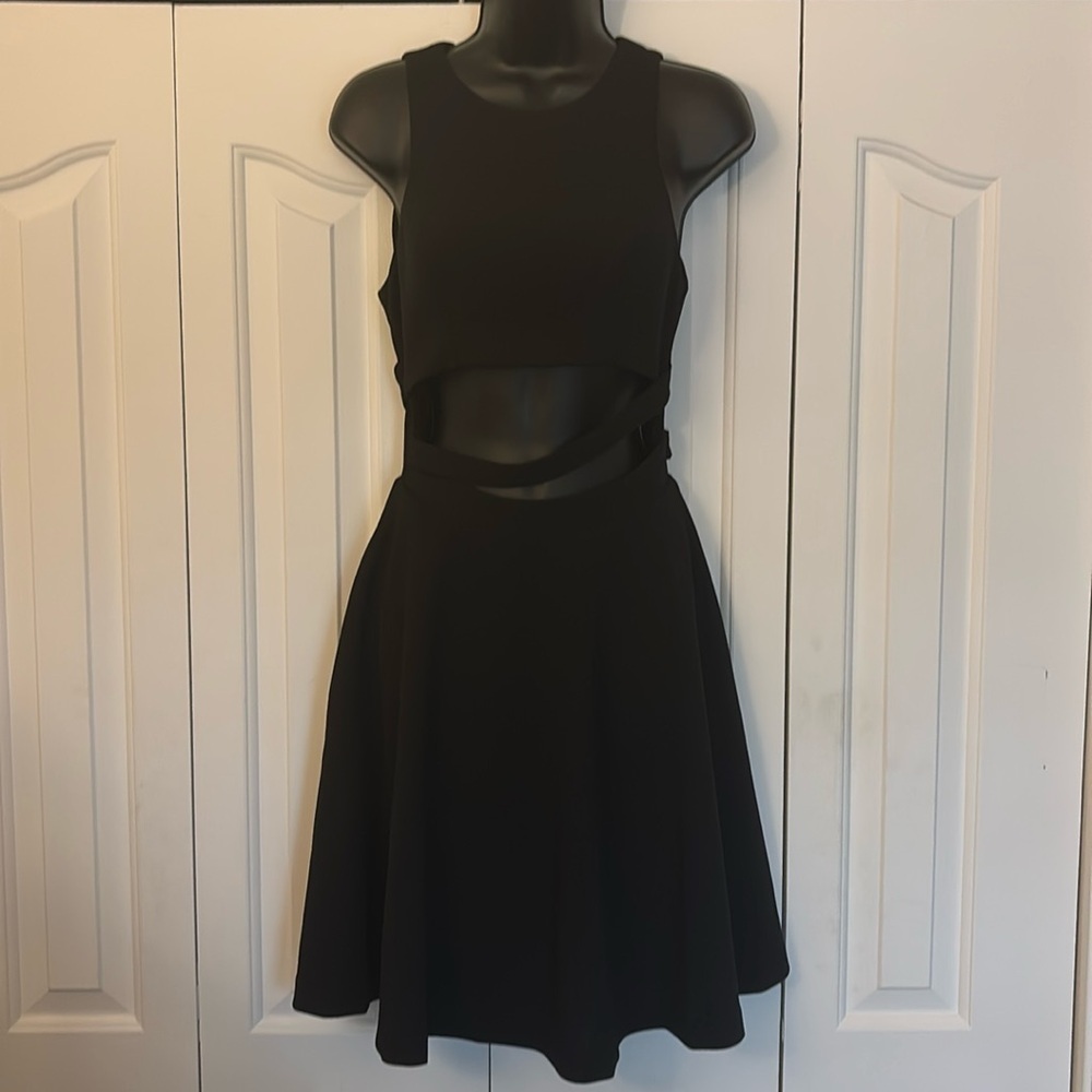 Dress the Population Mariela Dress Midi Length Flare Silhouette Black W XS NWT - Picture 3 of 9